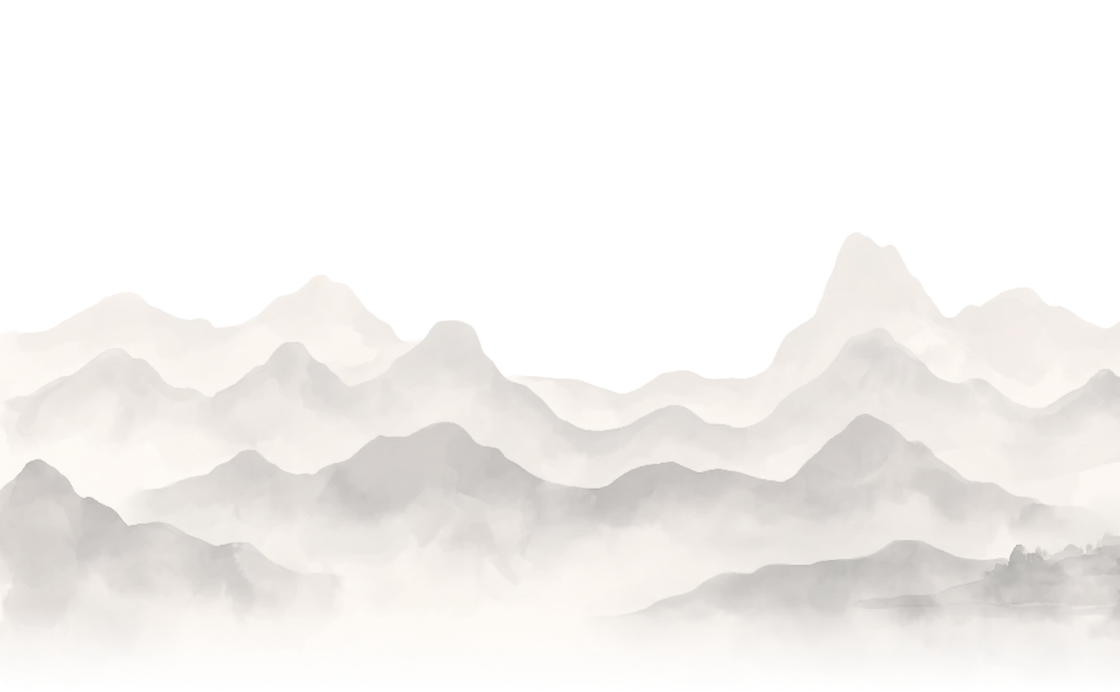 Montañas japonesas en penumbra al amanecer